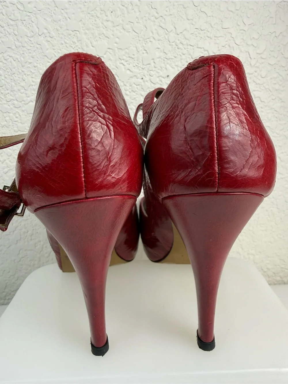 Jessica Simpson | Amona | Red Leather Platform Heels | 9B